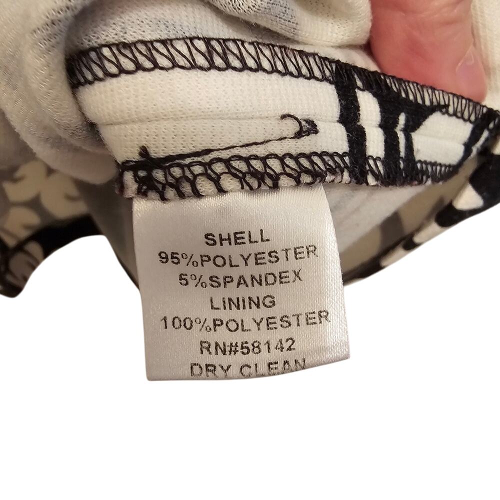 Maggie London Black and White Print Spandex Dress Size 12 - Picture 10 of 10